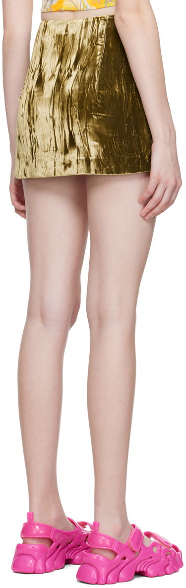 Пола Collina Strada Collina Strada Flower Cutout Velvet Miniskirt Зелено | XX7117 CRUSHED VELVET, 2