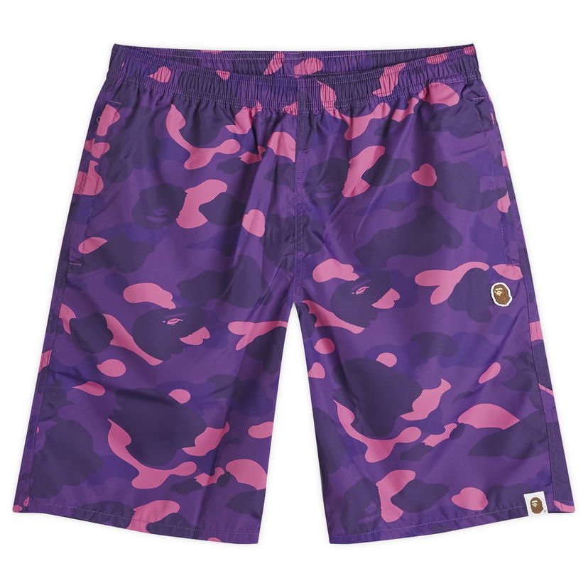 Къси панталони BAPE A Bathing Ape Colour Camo One Point Beach Short Лилаво | 001SPK301006M-PPL