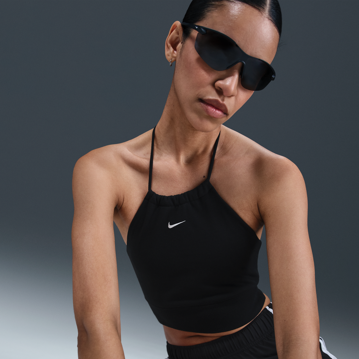 Съкратен топ Nike Sportswear Chill Terry Cropped Halter Top Черно | HJ1211-010, 1