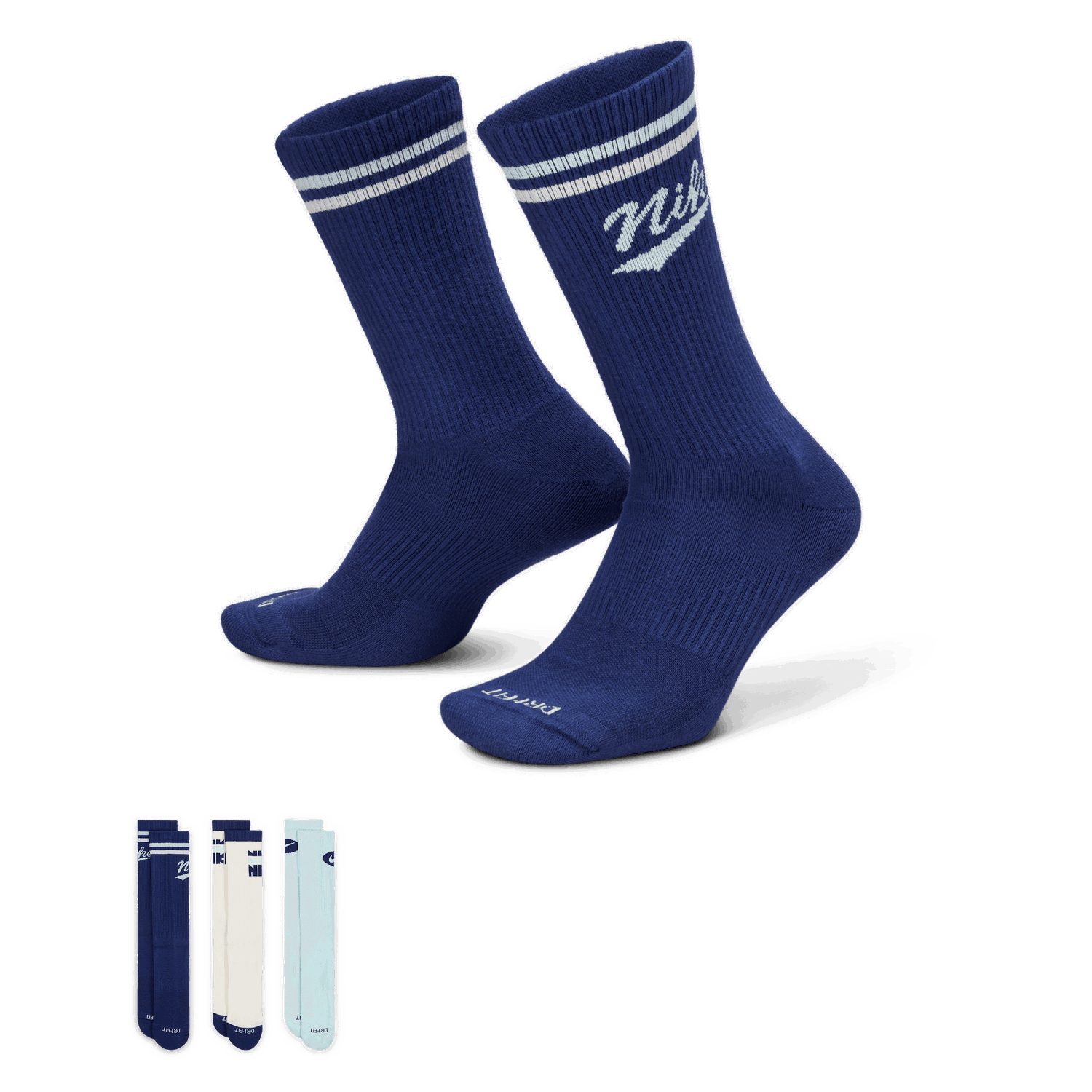 Чорапи Nike Everyday Plus Mid-Calf Socks (3 Pairs) Синьо | HJ9336-902, 1