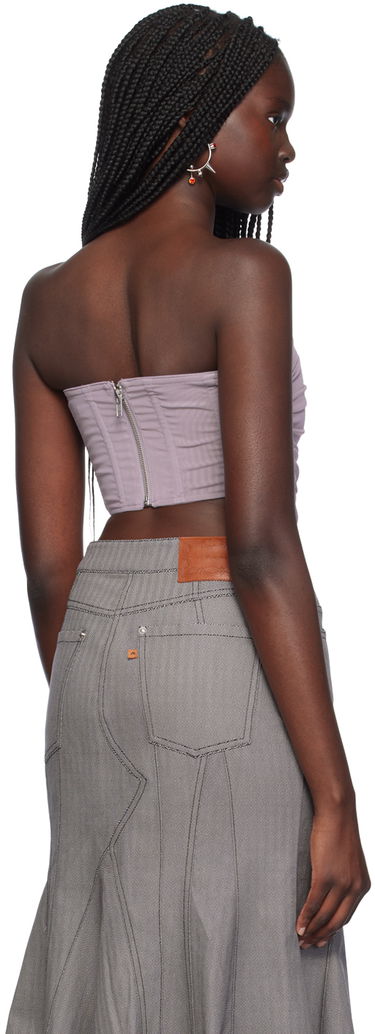 Пола Miaou Miaou Poppy Ruched Corset Top Сиво | 7084PM3SMO, 2