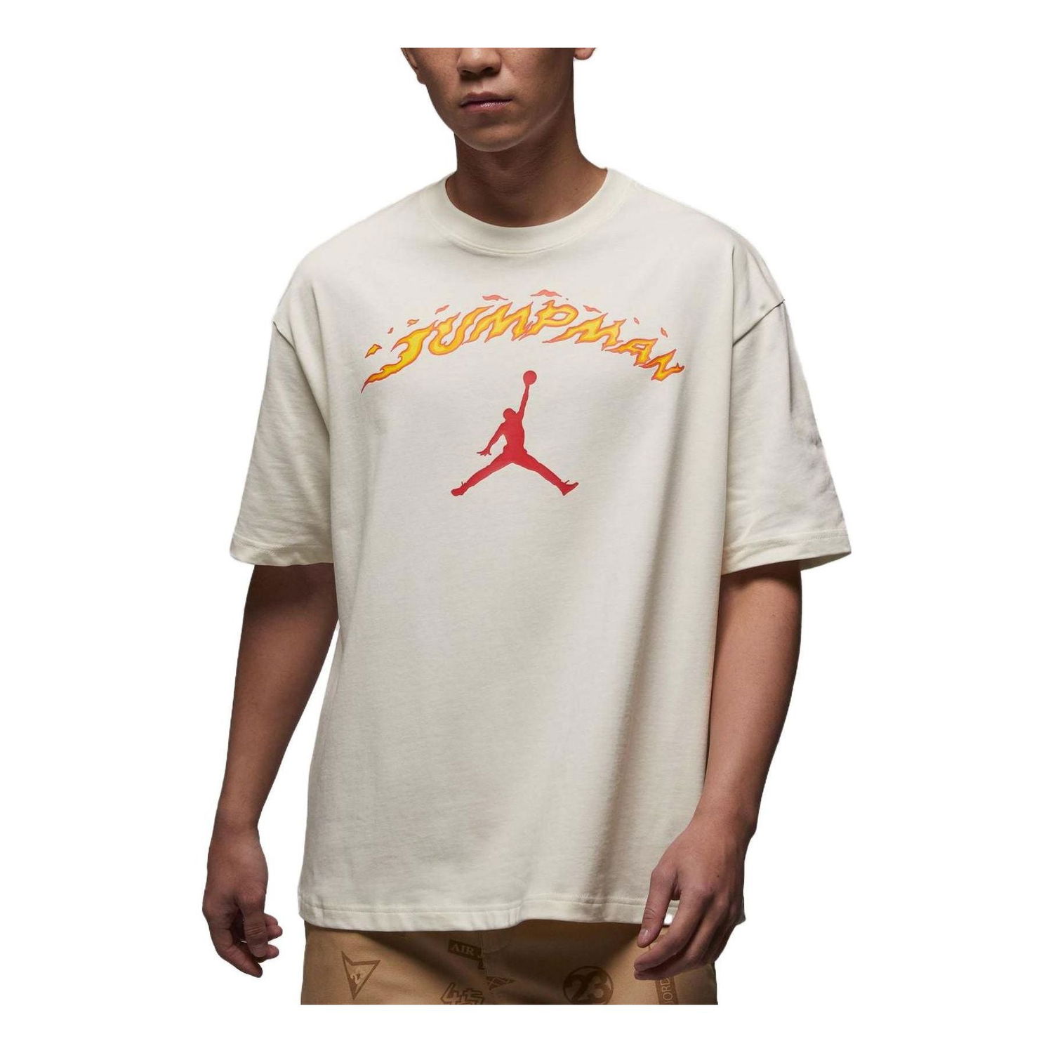 Тениска Jordan Jordan Fire Logo Graphic T-Shirt Бежово | FJ7685-133, 0