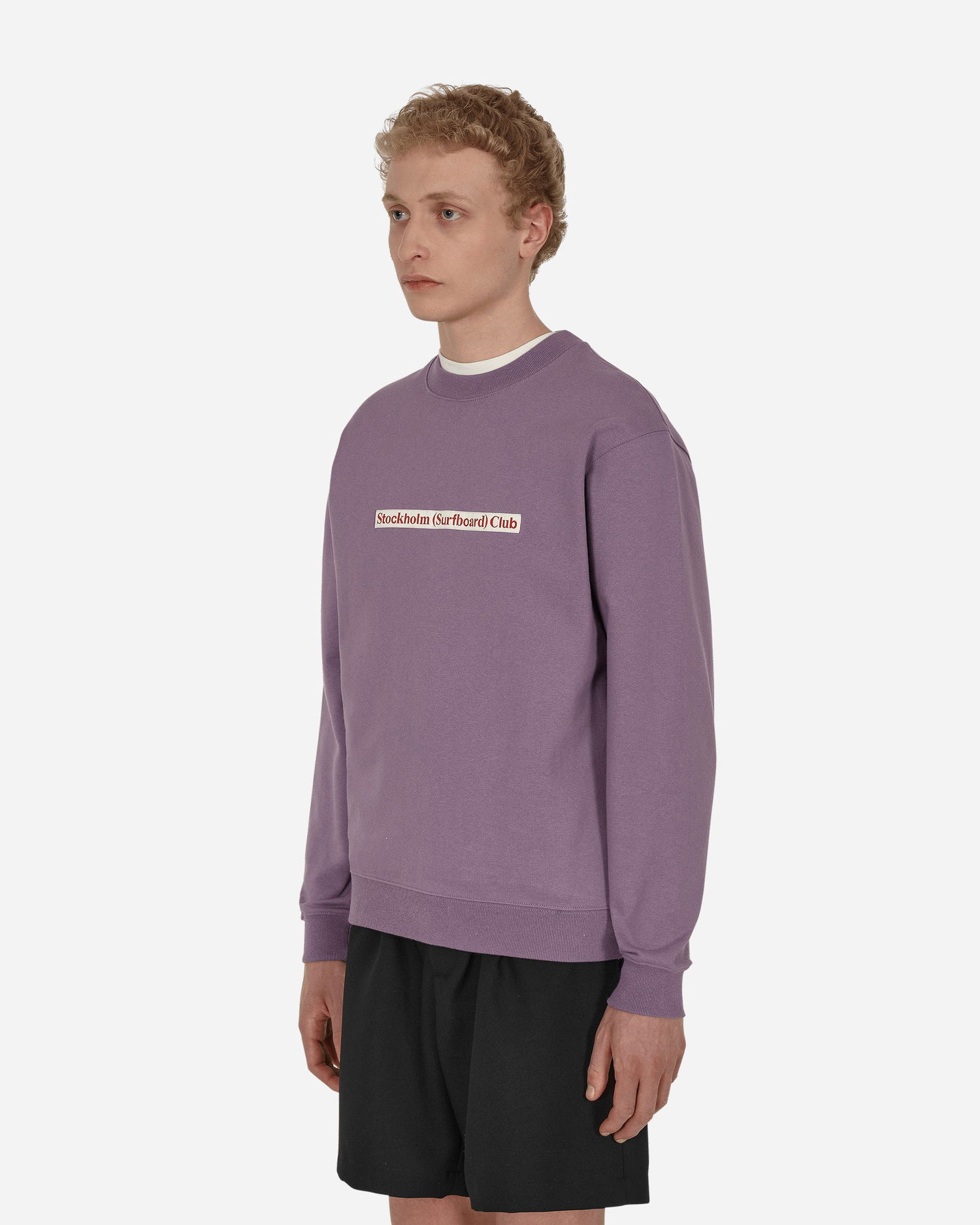 Суитчър Stockholm (Surfboard) Club Logo Crewneck Sweatshirt Лилаво | MU1P75W GRAPE, 1