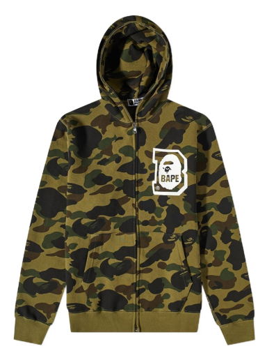 Суитчър BAPE A Bathing Ape 1st Camo Full Zip Hoody Зелено | 001ZPI801009M-GRN