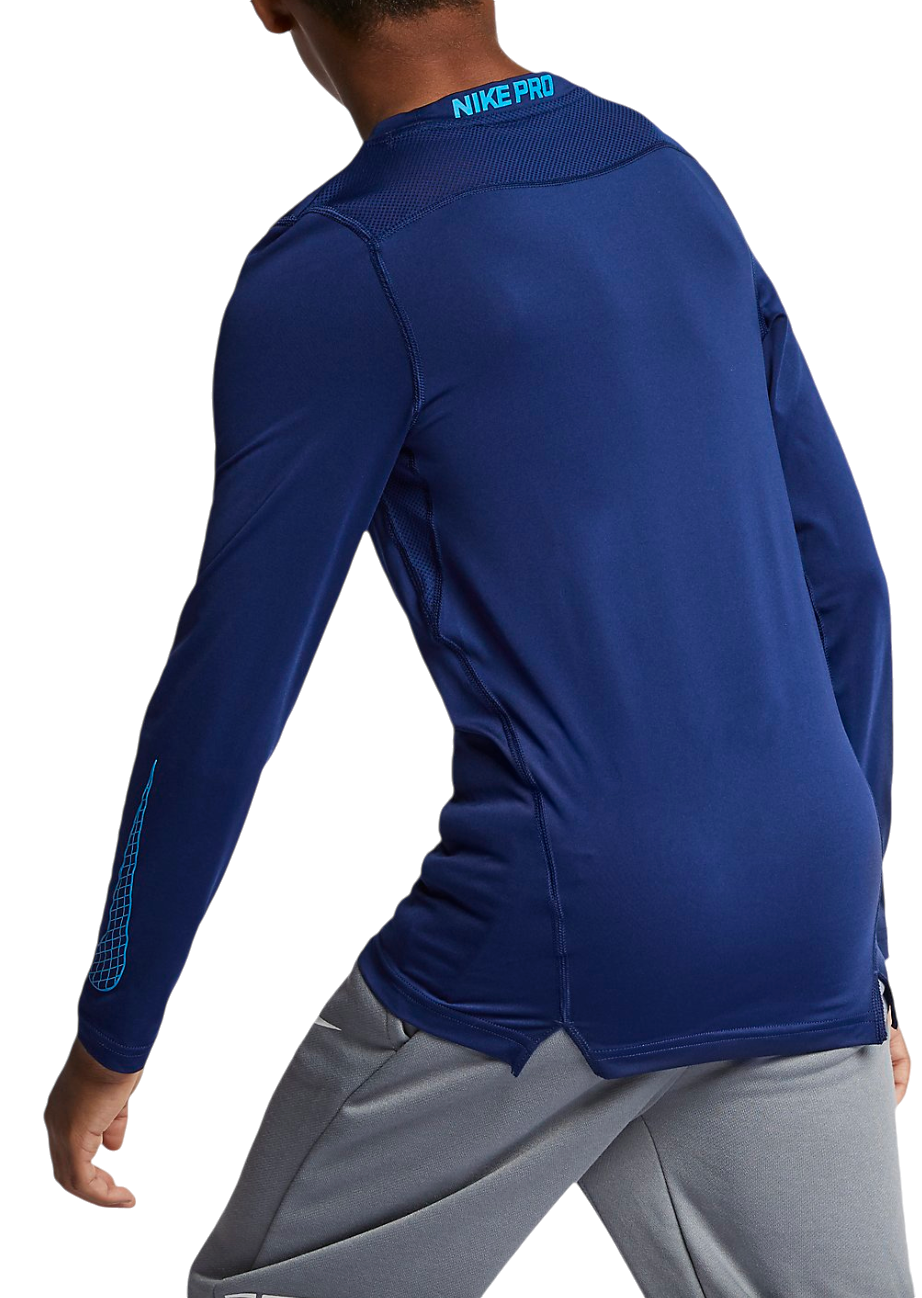 Тениска Nike Nike Pro Compression Long Sleeve Shirt Kids Синьо | 858232-478, 1