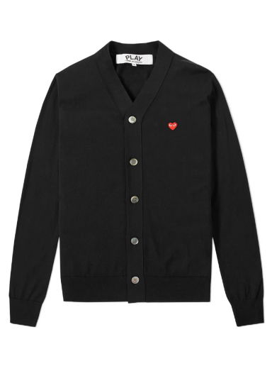 Пуловер Comme des Garçons Play Small Red Heart Cardigan Черно | P1N054-1