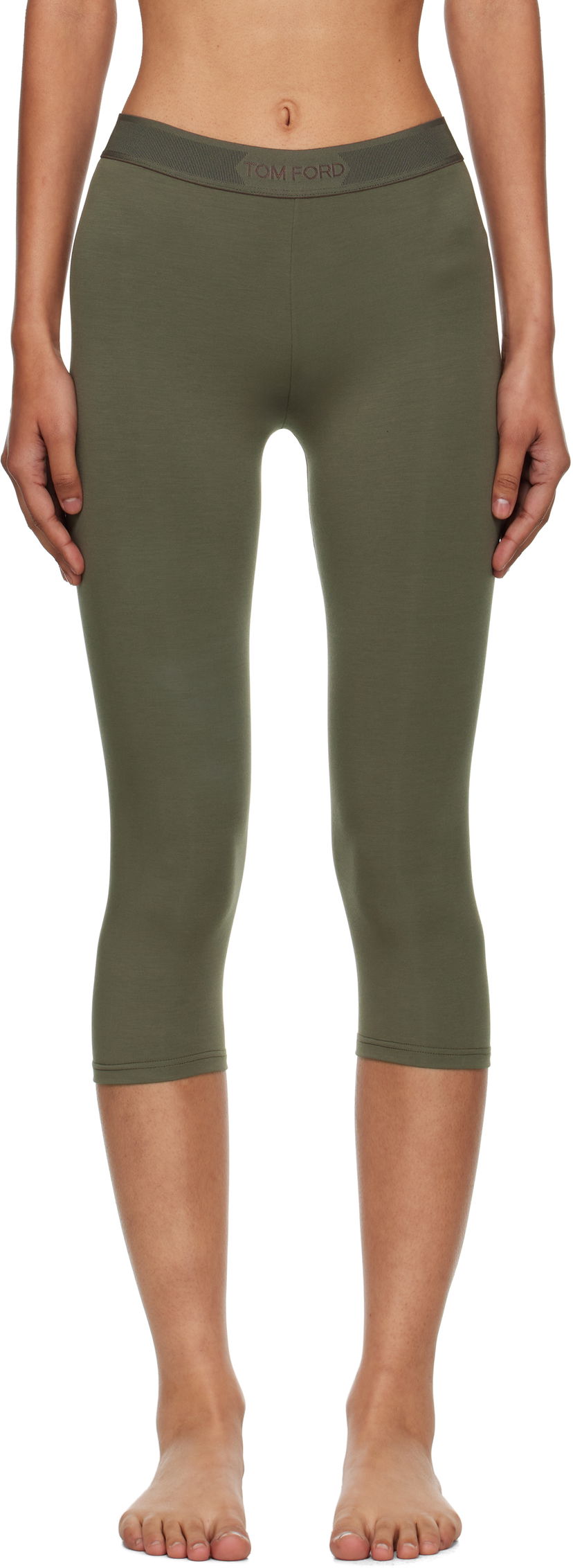 Клинове Tom Ford Tom Ford Modal Yoga Capri Leggings Зелено | PAJ102-JEX166