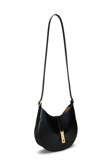 Дамска чанта Polo by Ralph Lauren Leather Hobo Bag Черно | 428944017, 2