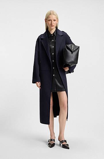 Палта BOSS Oversized Double-Breasted Coat Тъмно синьо | 50542299, 1