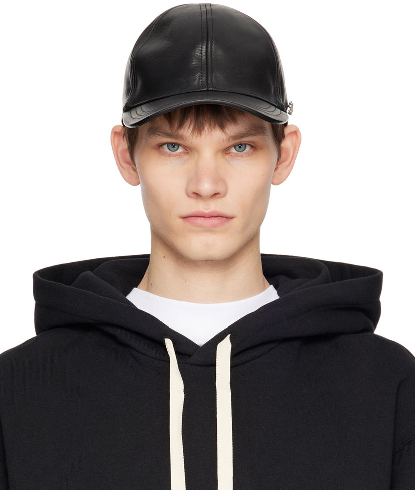 Шапка с козирка Jil Sander Calfskin Cap Черно | J22TC0113 J07145