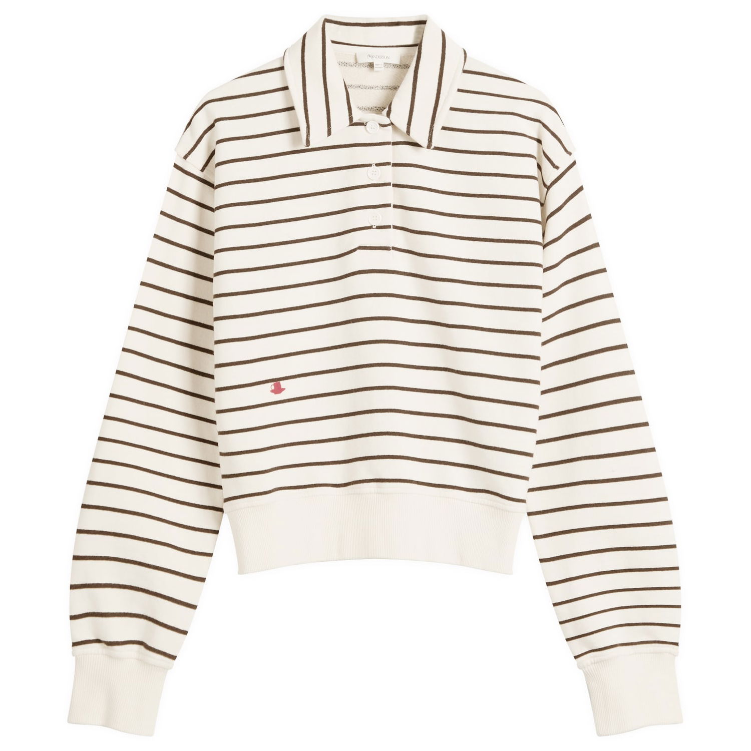 Суитчър JW Anderson JW Anderson Striped Polo Sweatshirt, Size Large Бяло | JW0243-PG1857-036, 0