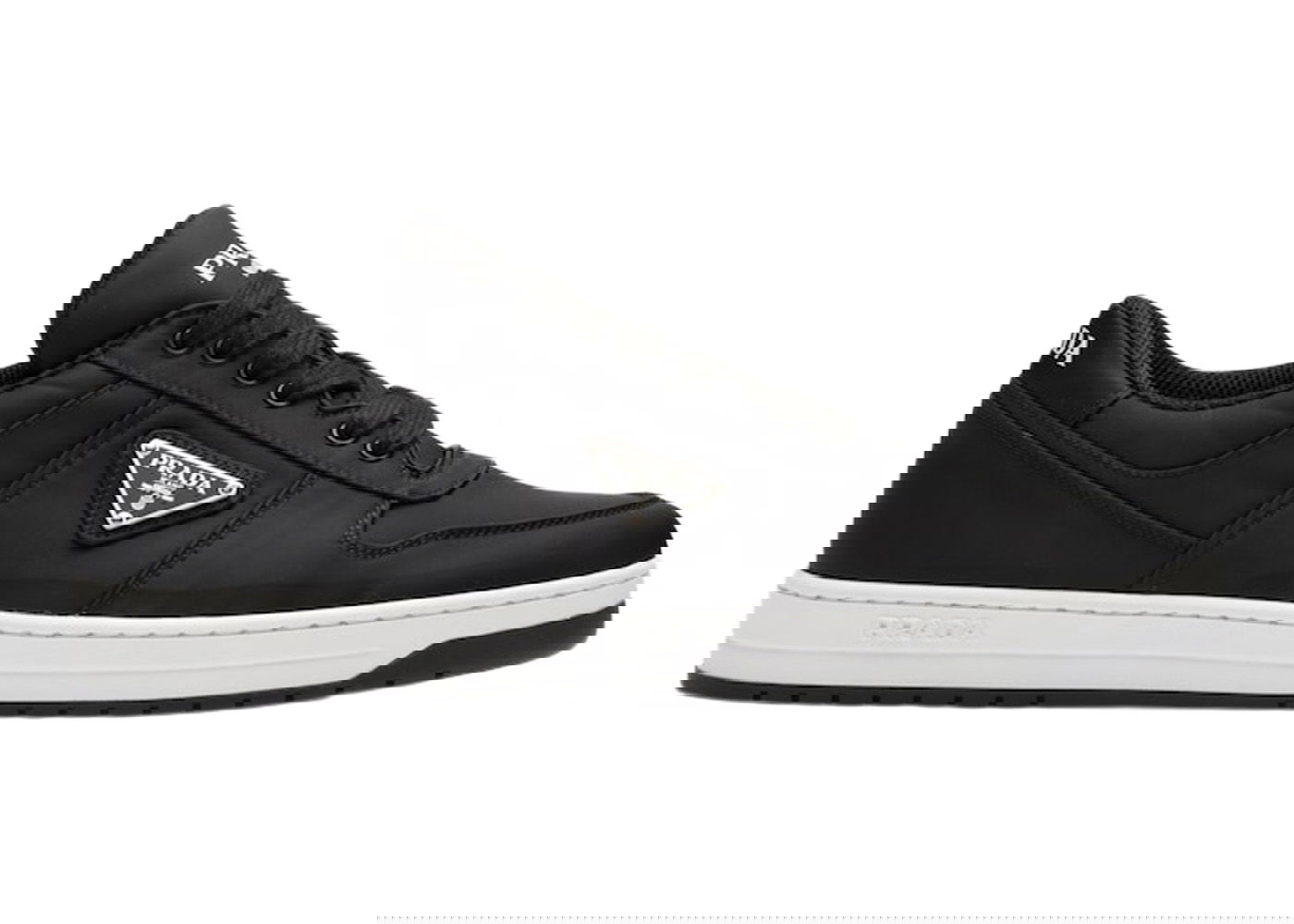 Кецове и обувки Prada Re-Nylon Gabardine Low Top Sneakers Black Black White Черно | 2EE375_3LFV_F0002, 0