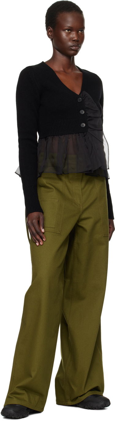 Пуловер Cecilie Bahnsen Ruffle Trim Cropped Cardigan Черно | 4.24KNI52001 PHLOX CARDIGAN, 3