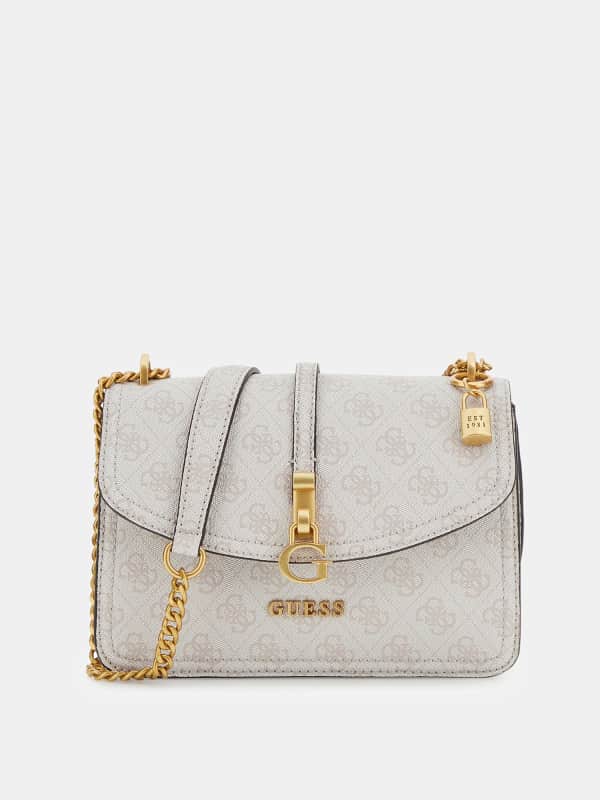 Дамска чанта GUESS G James 4G Peony Logo Handbag Сиво | HWQC9213200, 0