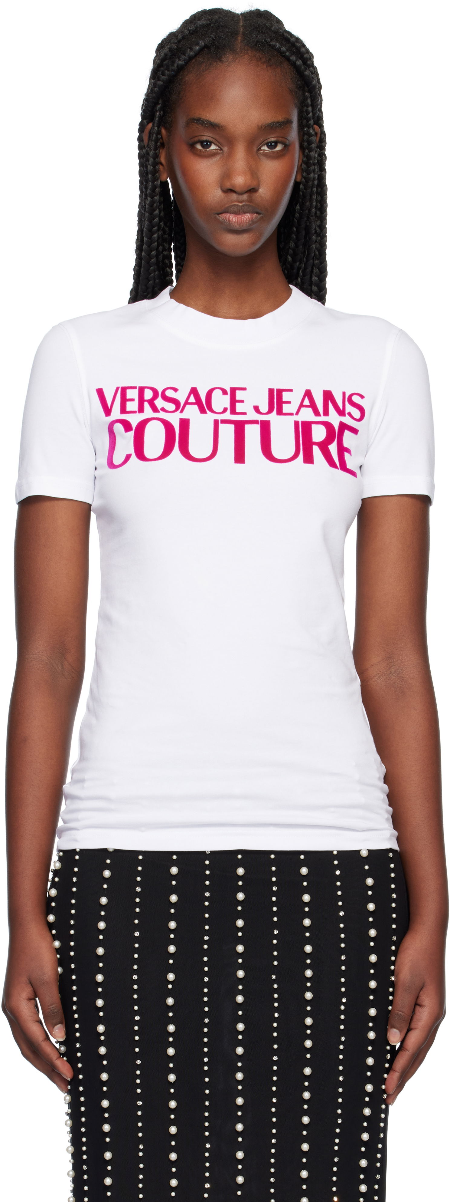 Тениска Versace Institutional Logo T-Shirt Бяло | E77HAHL01_ECJ02L, 0