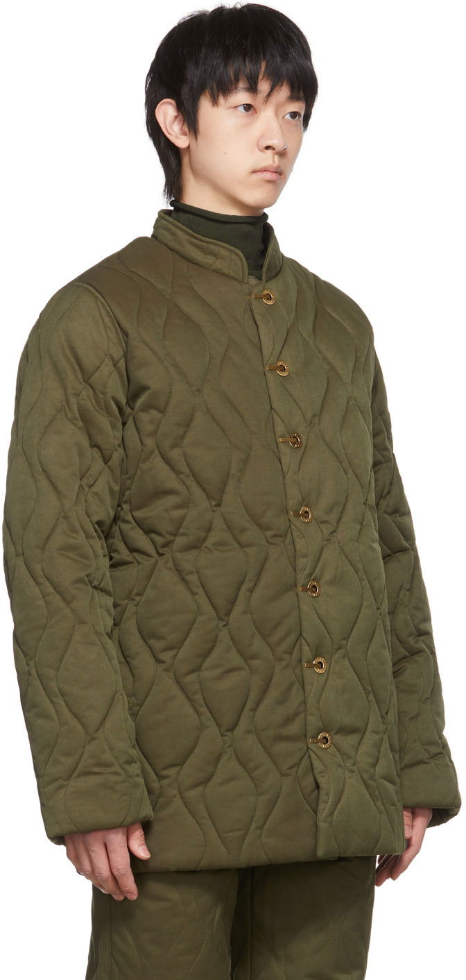 Пухо яке Dion Lee Dion Lee Wave Quilted Liner Jacket Зелено | C6006R22, 1