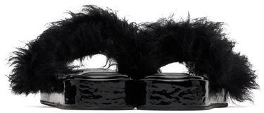Аксесоари BY FAR BY FAR Shana Furry Slides Черно | 22FWSAHSBLTOS, 1
