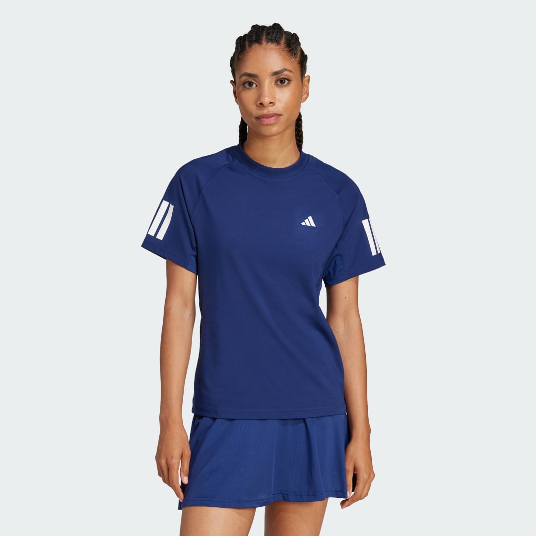 Тениска adidas Performance Club 3-Stripes Tennis T-Shirt Синьо | JN7092, 0
