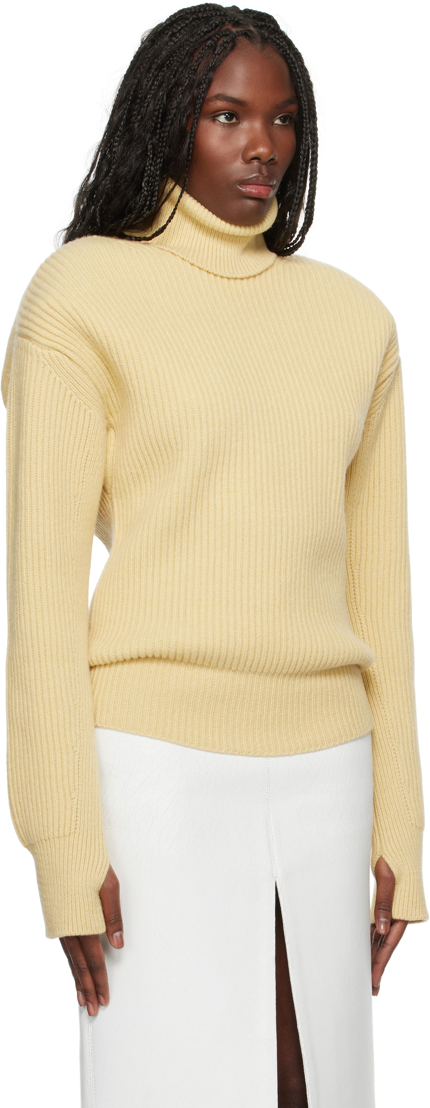 Пуловер Stella McCartney Long-Sleeve Turtleneck Sweater Жълто | 6K08703S2528, 1