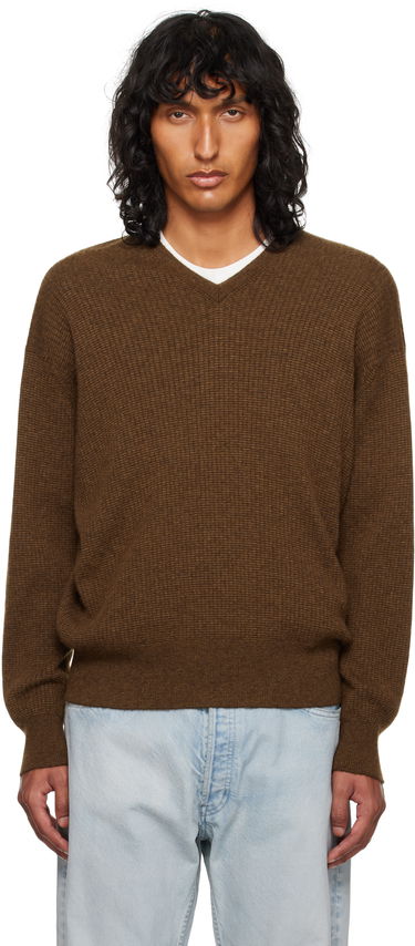 Пуловер The Row Knitted V-Neck Sweater Кафяво | 830-Y363, 0