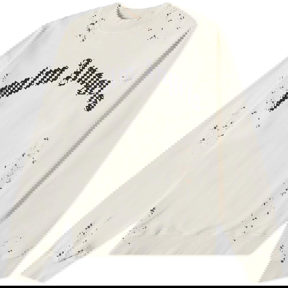 Суитчър Palm Angels Glittered Logo Crew Sweat Бежово | PMBA065F22FLE0070310, 0