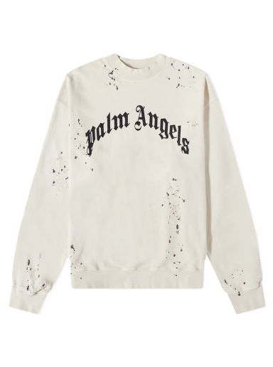 Суитчър Palm Angels Glittered Logo Crew Sweat Бежово | PMBA065F22FLE0070310