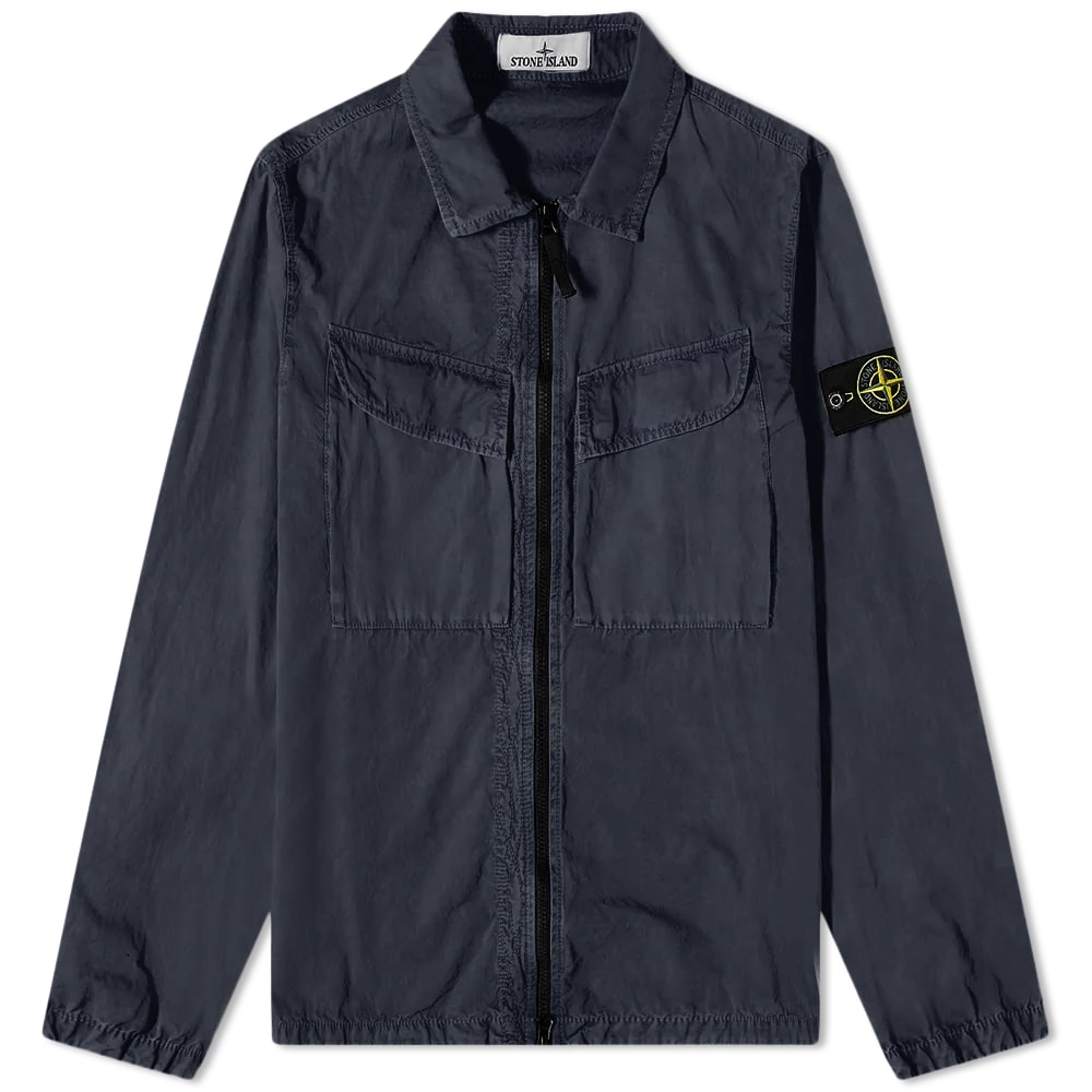 Яке Stone Island Brushed Cotton Canvas Zip Overshirt Черно | 7715101WN-V0120, 0