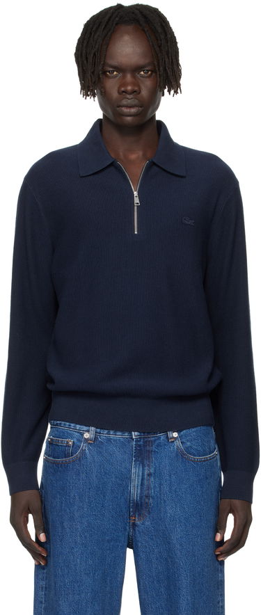 Поло тениска Lacoste Lacoste Half-Zip Polo Тъмно синьо | AH5187_166, 0