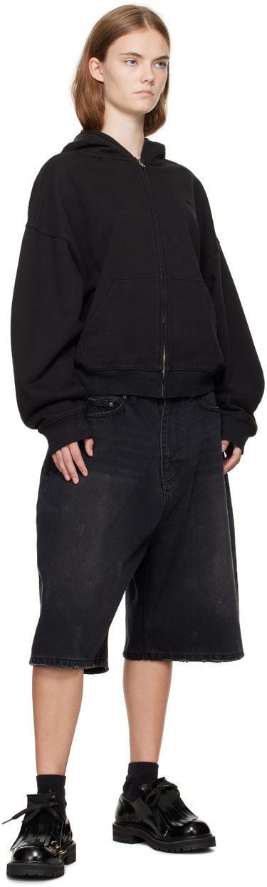Суитчър We11done We11done Cropped Zip-Up Hoodie Черно | WD-TJ2-24-853-U-BK, 3