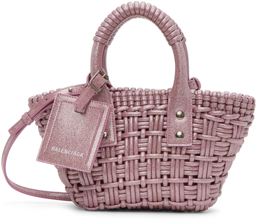 Голяма пазарска чанта Balenciaga XXS Bistro Basket Bag Розово | 678028 210GX, 0