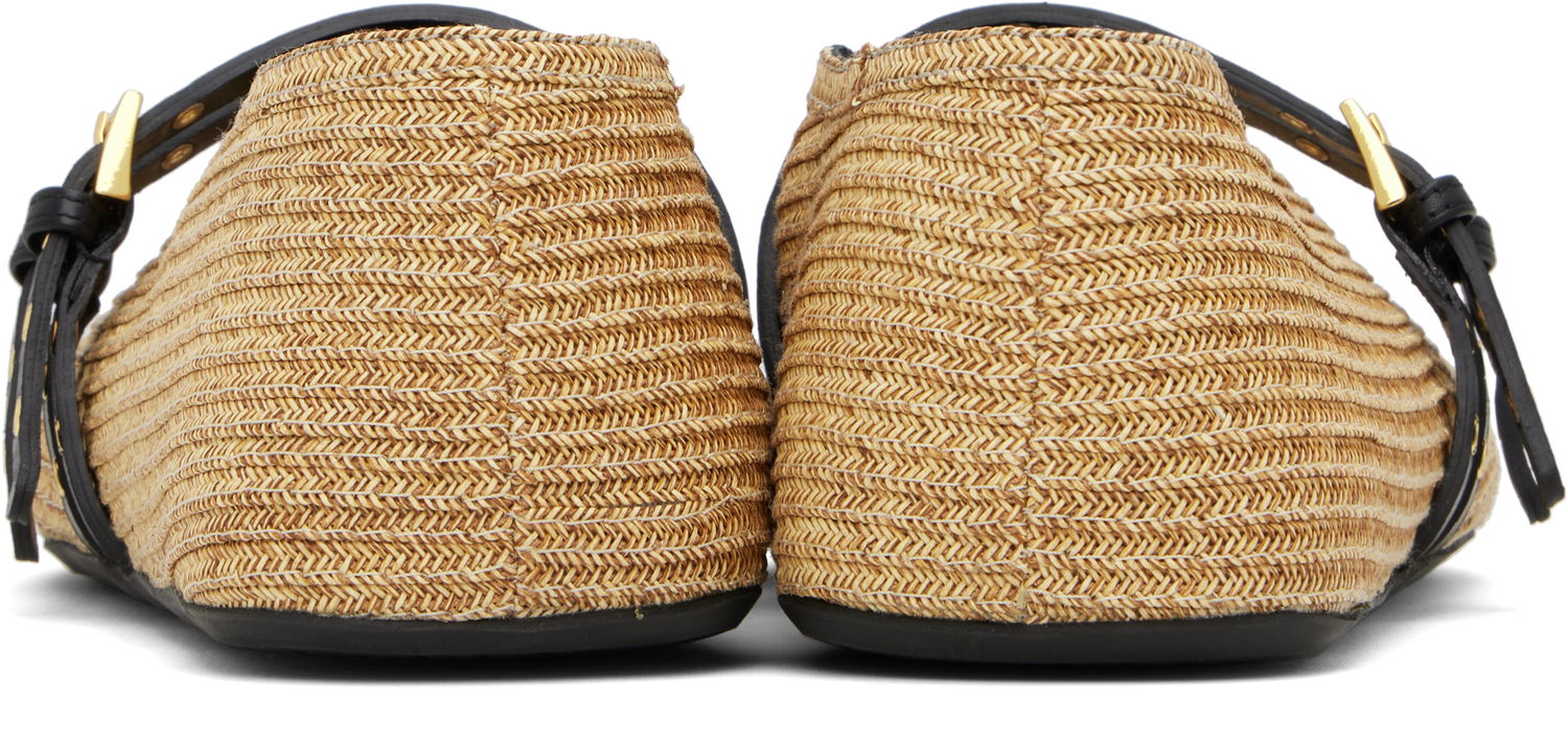 Облекло Alaïa ALAÏA Paper Straw Ballerina Flats Бежово | AA3A058TK036, 1