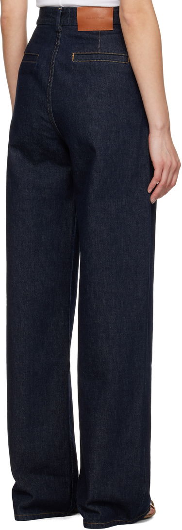 Дънки Loulou de Saison Loulou de Saison Attu Pleated Wide-Leg Jeans Синьо | ATTU, 2
