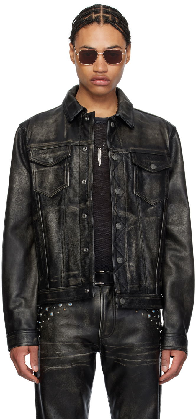 Яке GUESS USA Black Distressed Leather Jacket Черно | M4GN20L0U80JTMU, 0