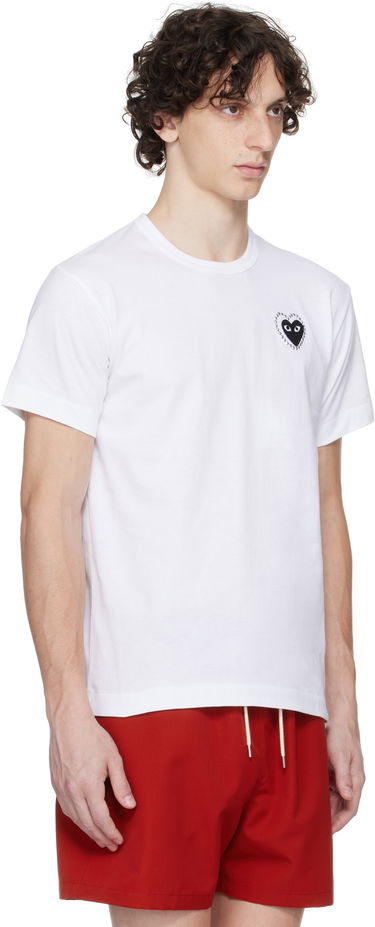 Тениска Comme des Garçons PLAY Metal Stone Emblem Heart T-Shirt Бяло | AX-T802-051, 4