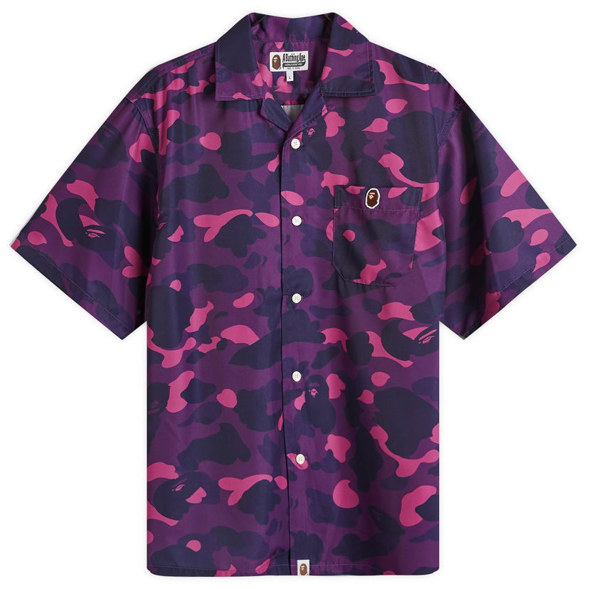 Риза BAPE A Bathing Ape Colour Camo One Point Vacation Shirt Лилаво | 001SRK301001M-PPL