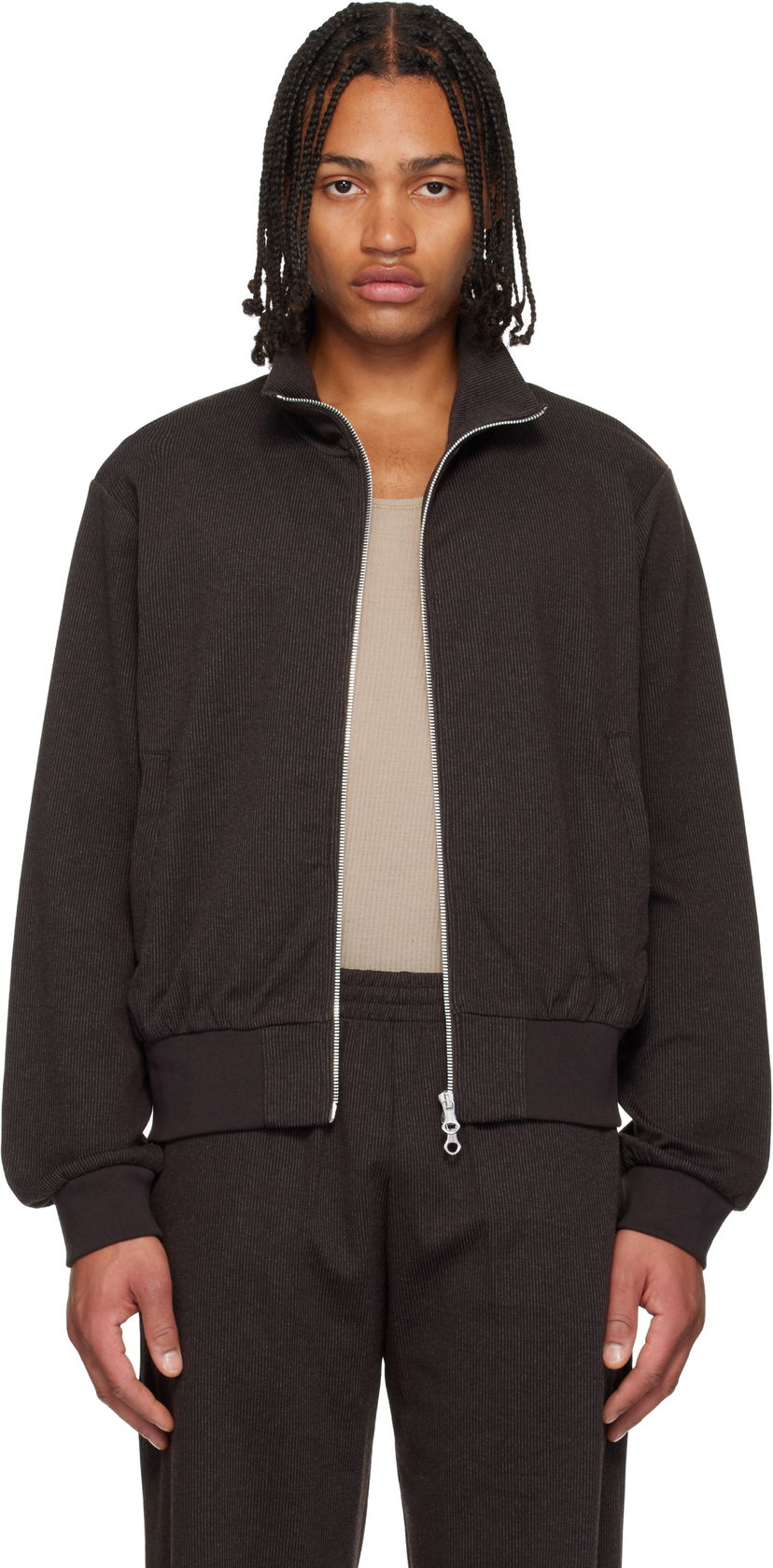 Яке бомбър OUR LEGACY Mob Ribbed Bomber Jacket Кафяво | M4256MT