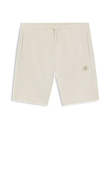 Къси панталони BOSS Double B Monogram Cotton-Blend Shorts Бежово | 50551557