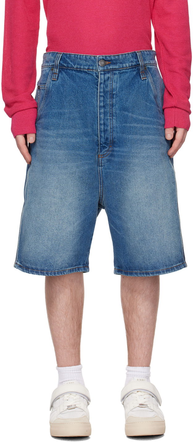 Къси панталони AMI Alex Denim Shorts Тъмно синьо | HSO600.DE0001, 0