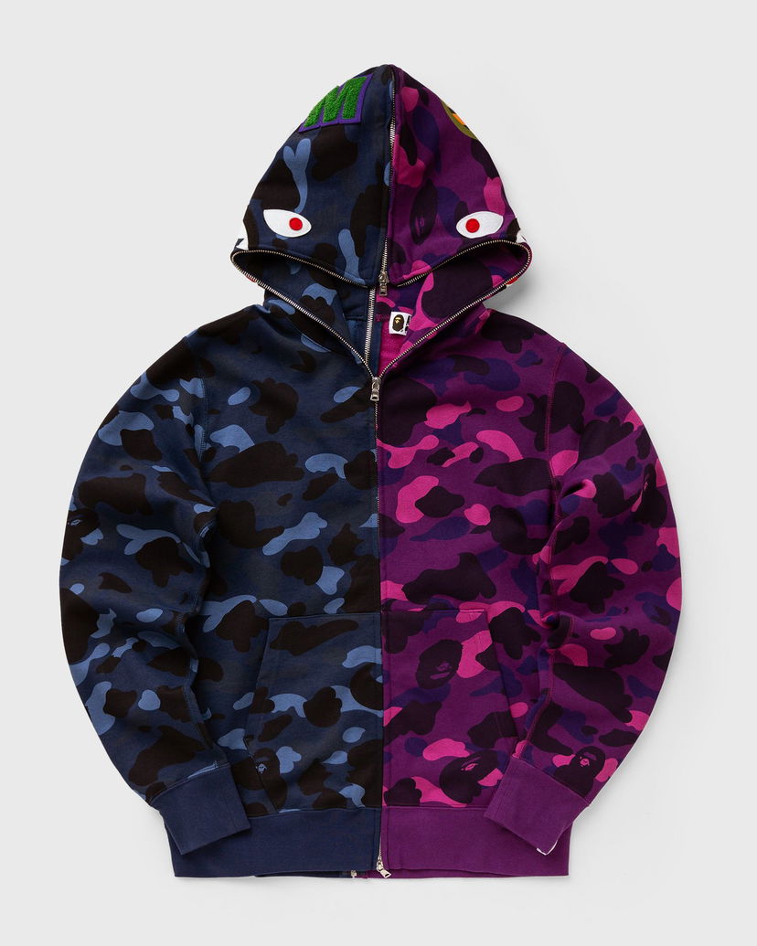 Суитчър BAPE COLOR CAMO SEPARATE Shark FZ Hoodie Синьо | 001ZPK801001MNYE