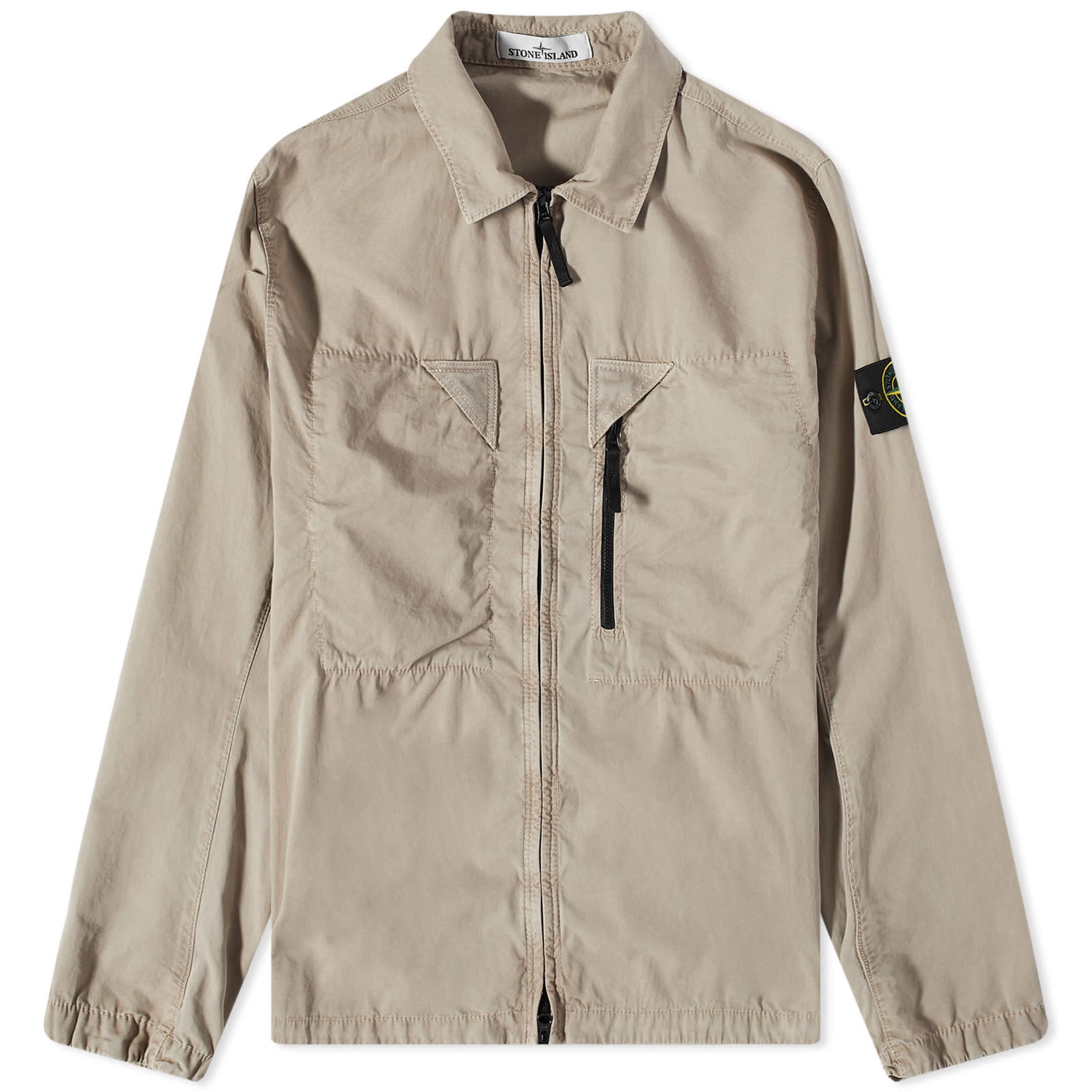 Яке Stone Island Brushed Cotton Canvas Zip Shirt Jacket Сиво | 7815106WN-V0192, 0