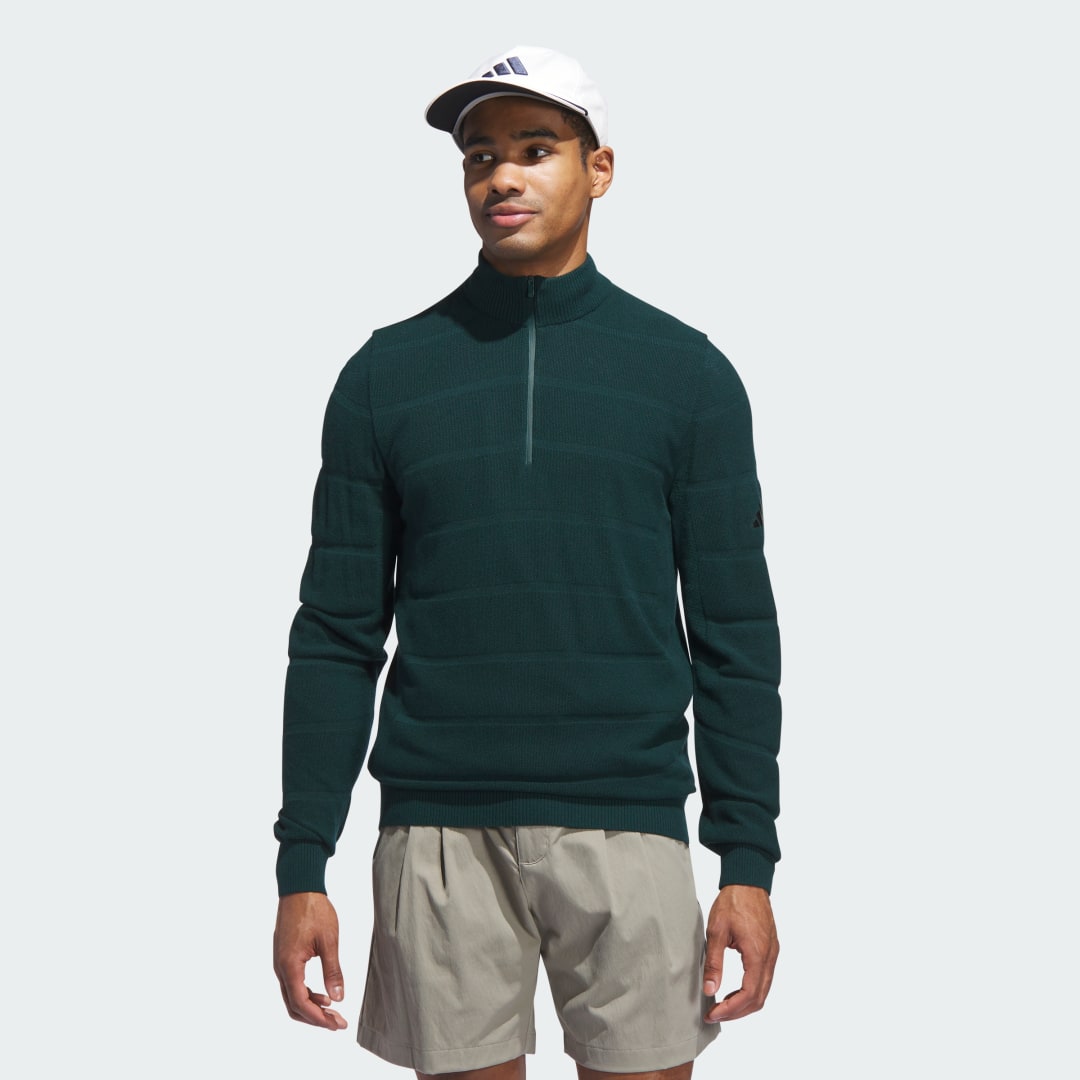 Пуловер adidas Performance Ultimate365 Tour Wind Knit Quarter-Zip Sweater Зелено | JL5387, 0