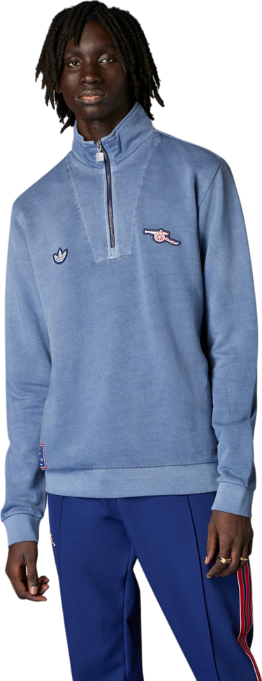 Суитчър adidas Performance Arsenal Terrace Icons Half-Zip Sweatshirt Синьо | JF0564, 1