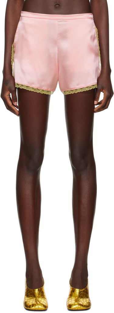 Къси панталони Dries Van Noten Dries Van Noten Silk Lace Trim Mini Shorts Розово | 251-010911-1032, 0