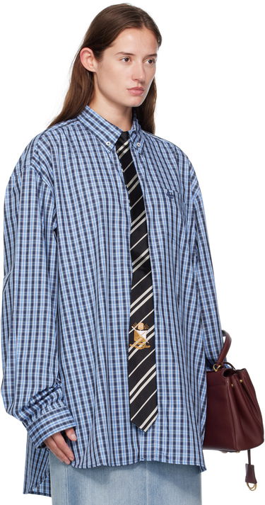 Риза VETEMENTS Vetements Tie Gingham Shirt Синьо | UH76SH280CN, 1