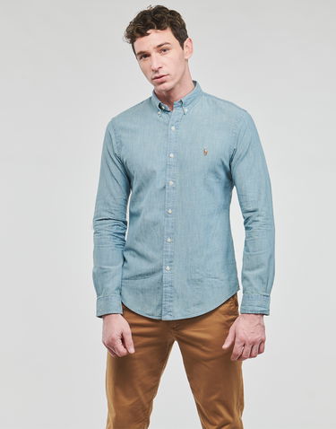 Риза Polo by Ralph Lauren CHEMISE COUPE SLIM DENIM SHIRT Синьо | 710548538001-NOS, 1