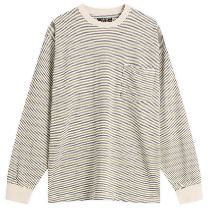 Тениска BEAMS Beams Plus Long Sleeve Striped Pocket Tee Бежово | 3814-0087-048-05