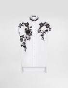 Dolce & Gabbana Oversize Cotton Poplin Shirt with Lace Appliqués