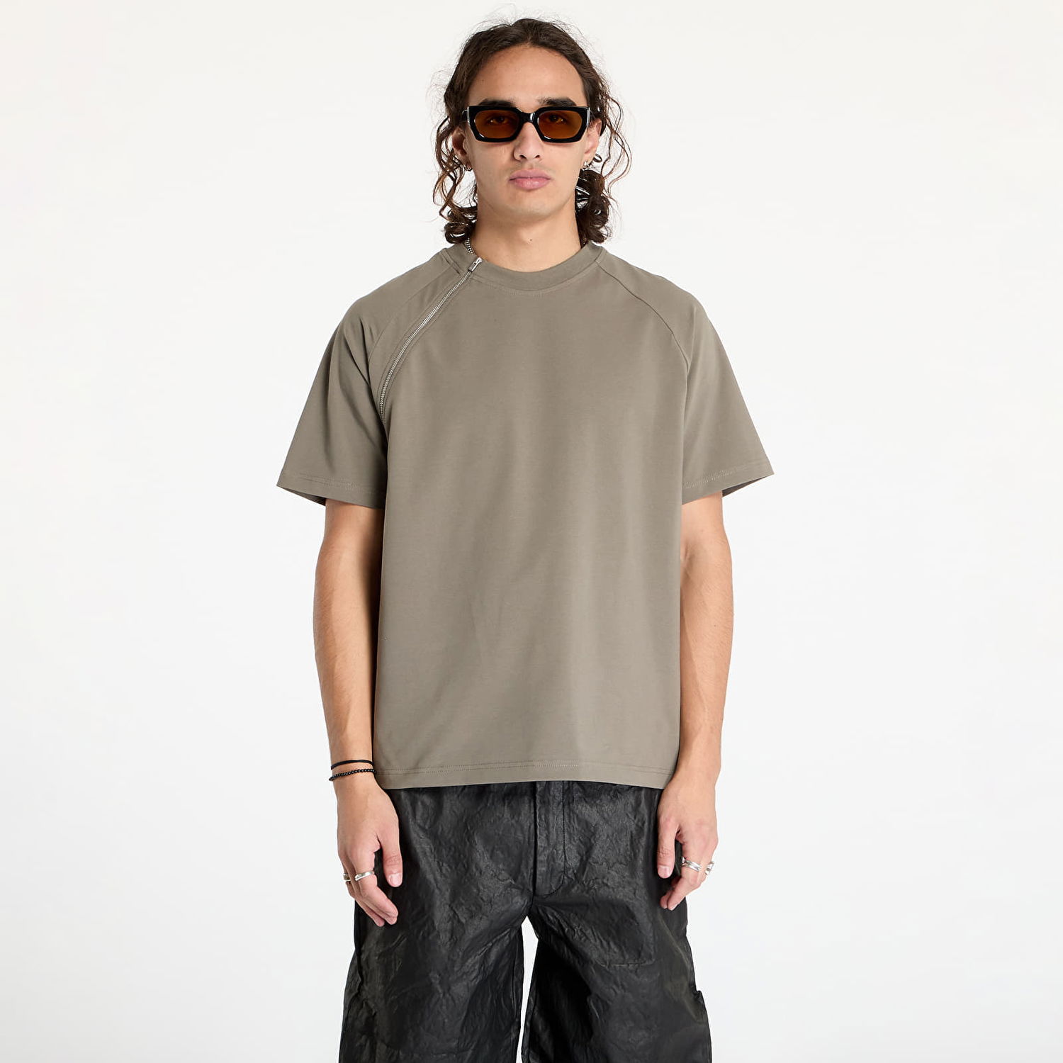 Тениска HELIOT EMIL Sequence Zip T-Shirt Зелено | HE_M_09_090_DG23, 0