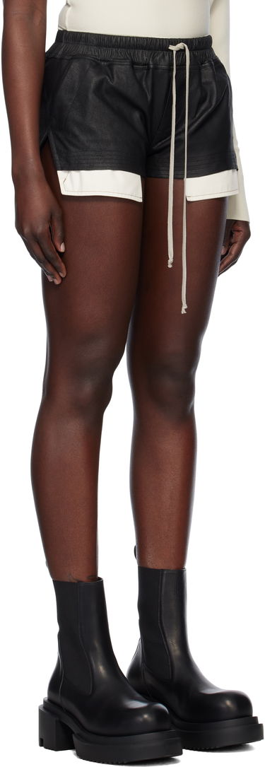 Къси панталони Rick Owens Rick Owens Hollywood Fog Boxer Leather Shorts Черно | RP01E7316 LBA, 1