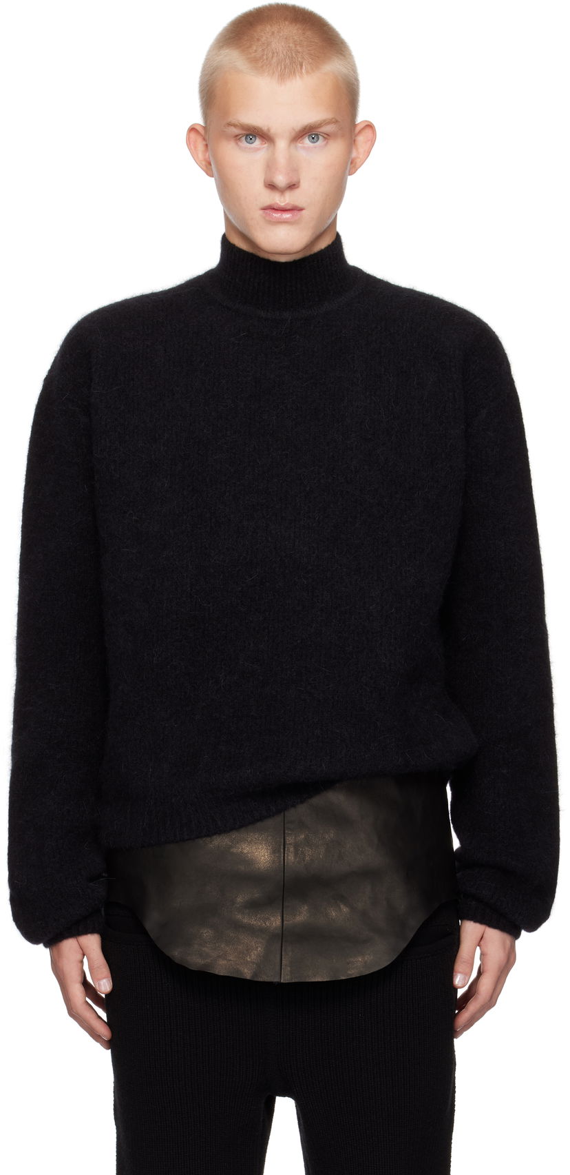 Пуловер Rick Owens Alpaca Knit Turtleneck Sweater Черно | RR02D6645 KWP